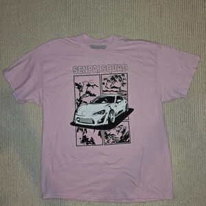 Men's Senpai Squad Pink & Black Graphic Short Sleeve Tee XL